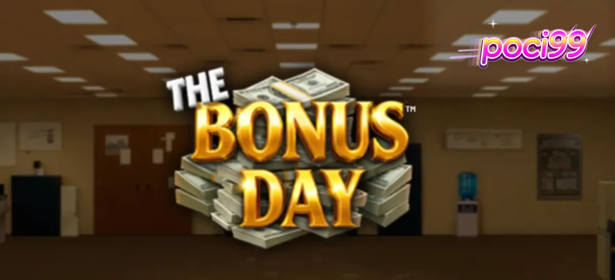 Tampilan visual slot The Bonus Day dengan elemen kantor yang ikonik