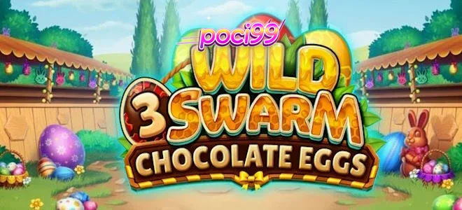 Tampilan layar permainan Wild Swarm 3 Chocolate Eggs dengan tema musim semi yang cerah.